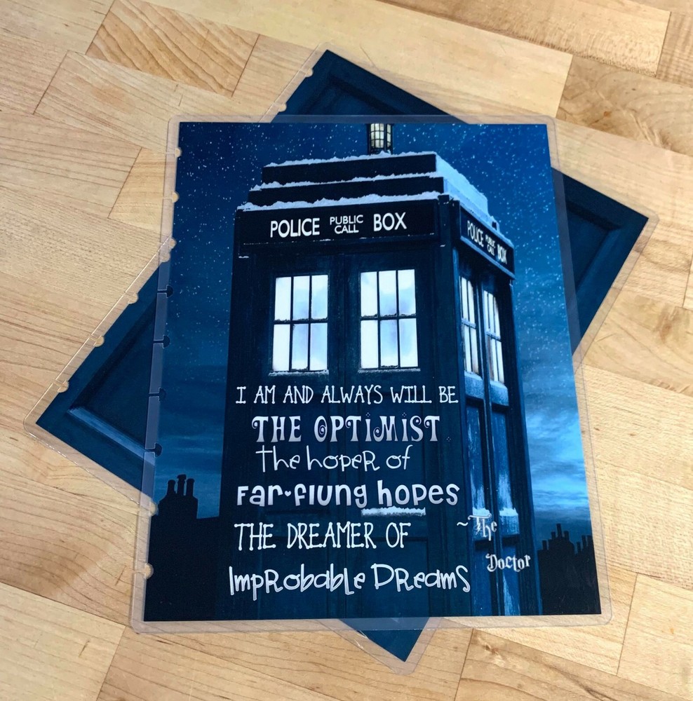 Dr Who Inspired Front/Back Cover Set for use with Classic HAPPY Planner