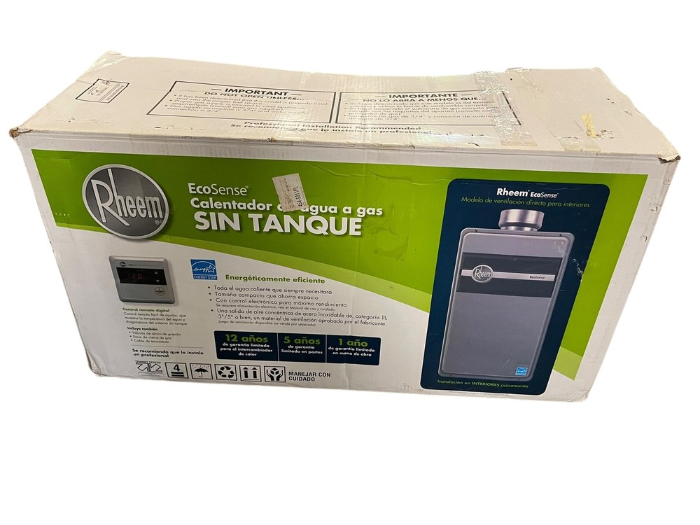 DEFECTIVE Rheem EcoSense Gas Water Heater 9.5 GPM 199,900 BTU Tankless Water