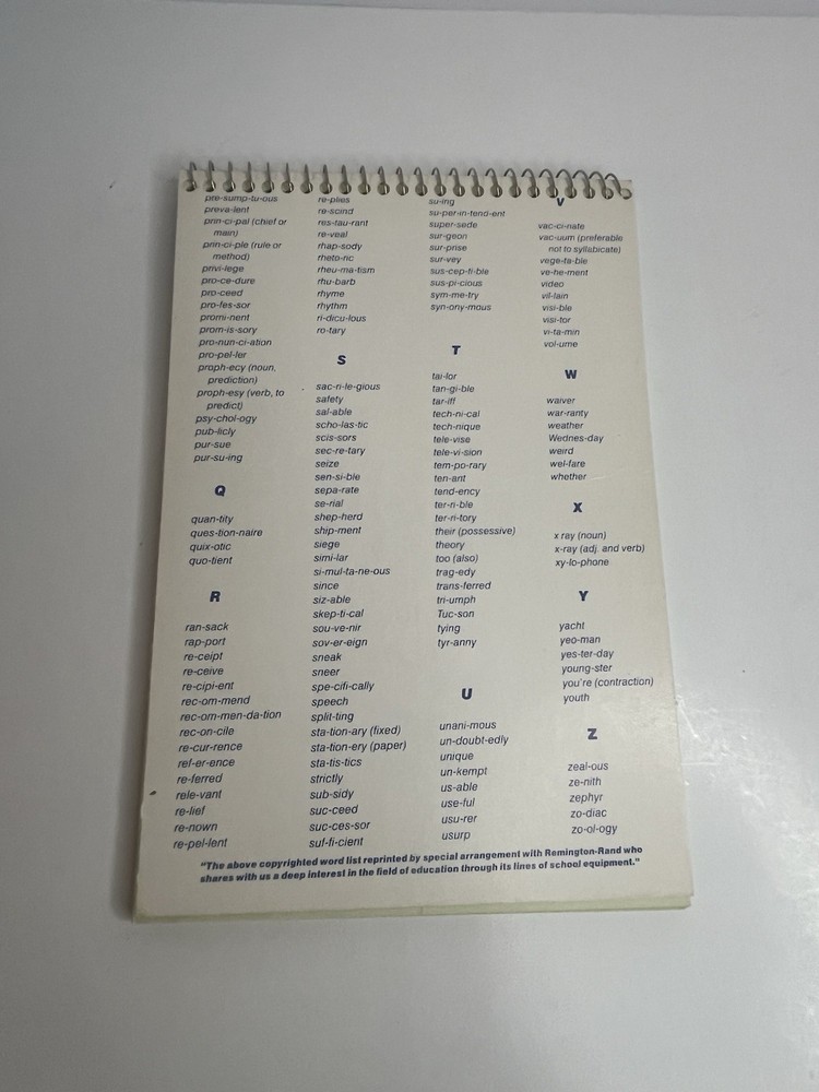 Vintage 1986 Mead Spell-write Sterno Notebook