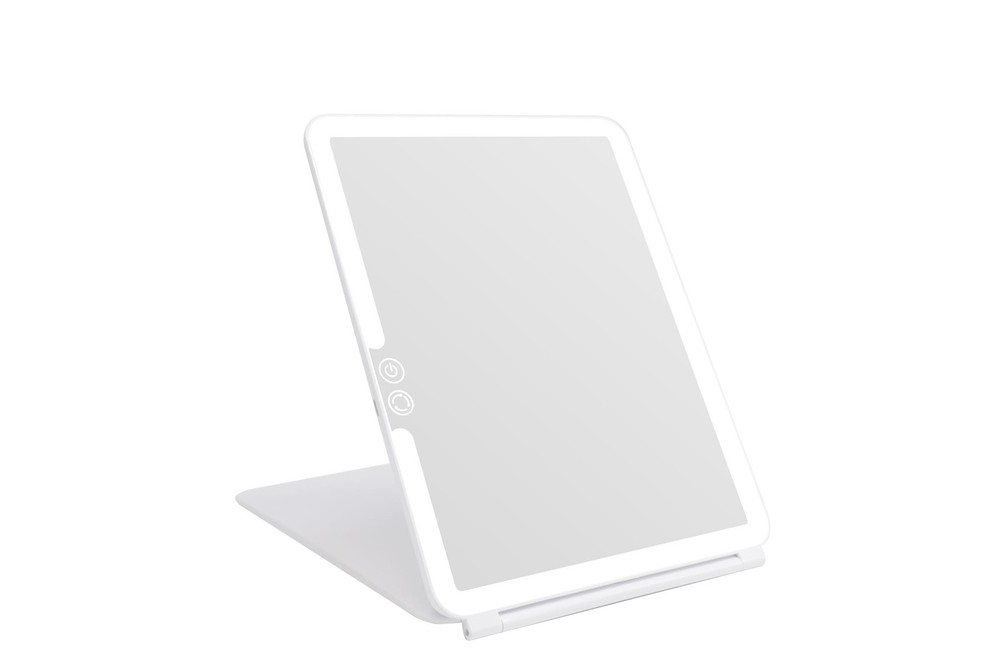 deweisn Folding Lighted Makeup Mirror with 72 LEDs 3 Colors Light Modes USB R...