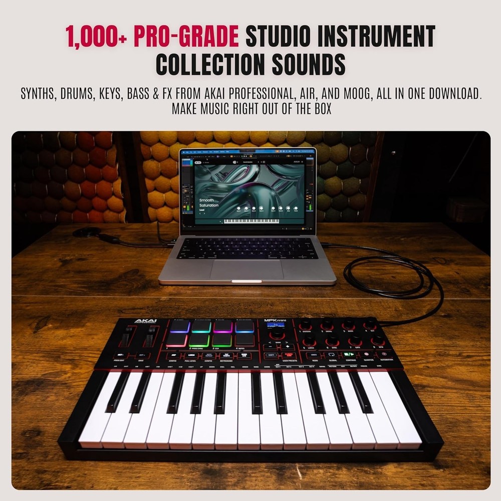 MPK Mini IV USB-C MIDI Keyboard Controller for Beginners and Producers - MPC ...