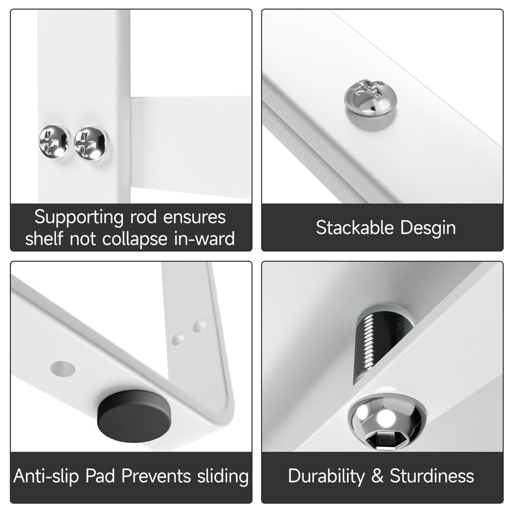 2Pack 16.5-27’’L Expandable Kitchen Shelf Organizer, Stackable Shelv