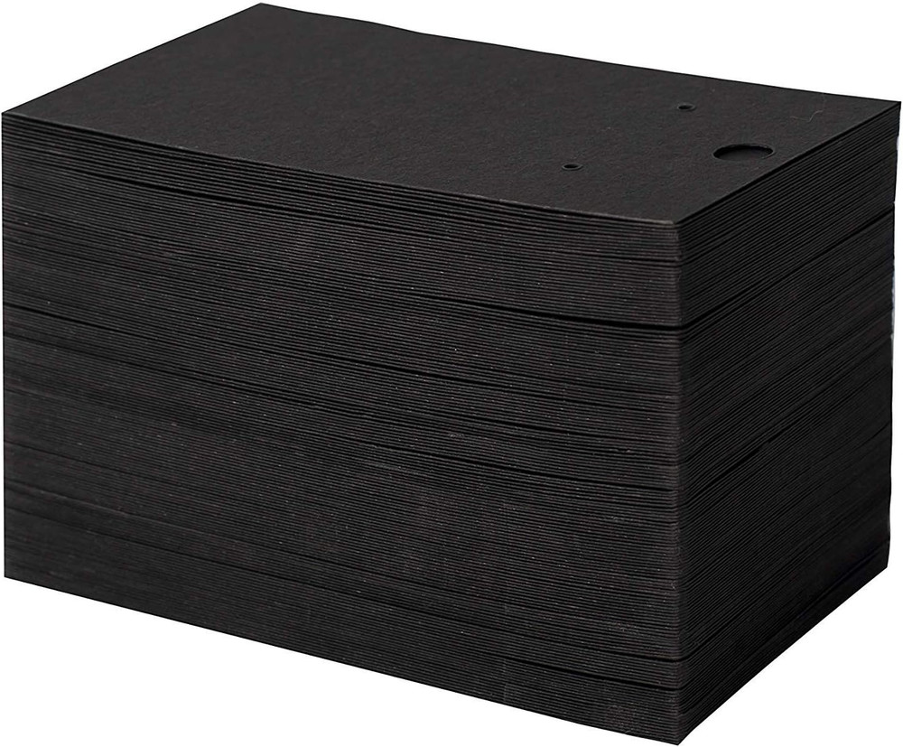 250 Pack Custom Earring Cards - Hanging Earring Display - Bulk Black (2x3.5 I...