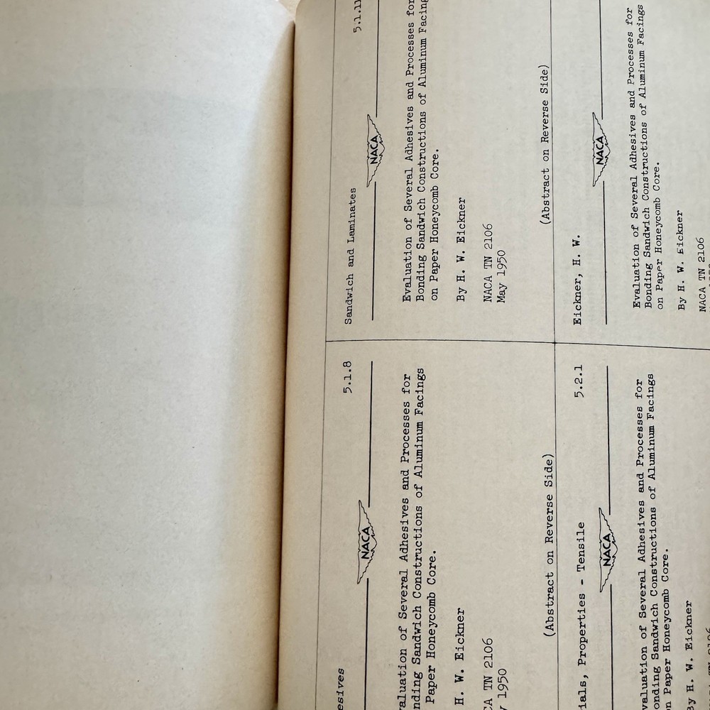NACA Technical Note 2106 May 1950 By H. W. Eickner Sandwich Constructions (NASA)