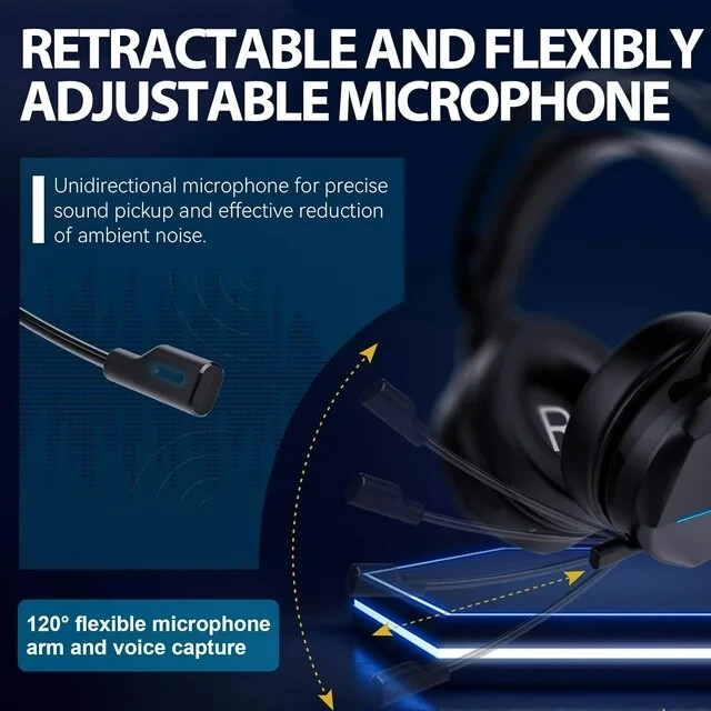 PS5 Switch Xbox PC Gaming Headset, RGB Wireless, Low Latency, Bluetooth Mic