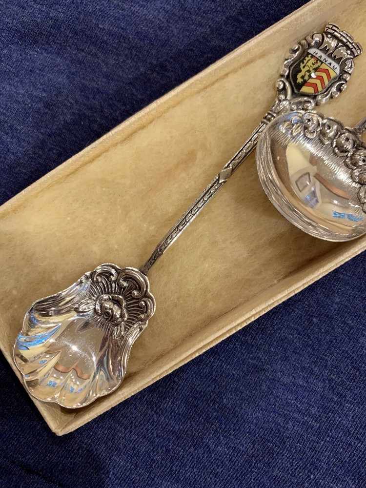 Coin Silver Hanau Souvenir Spoon Set In Box