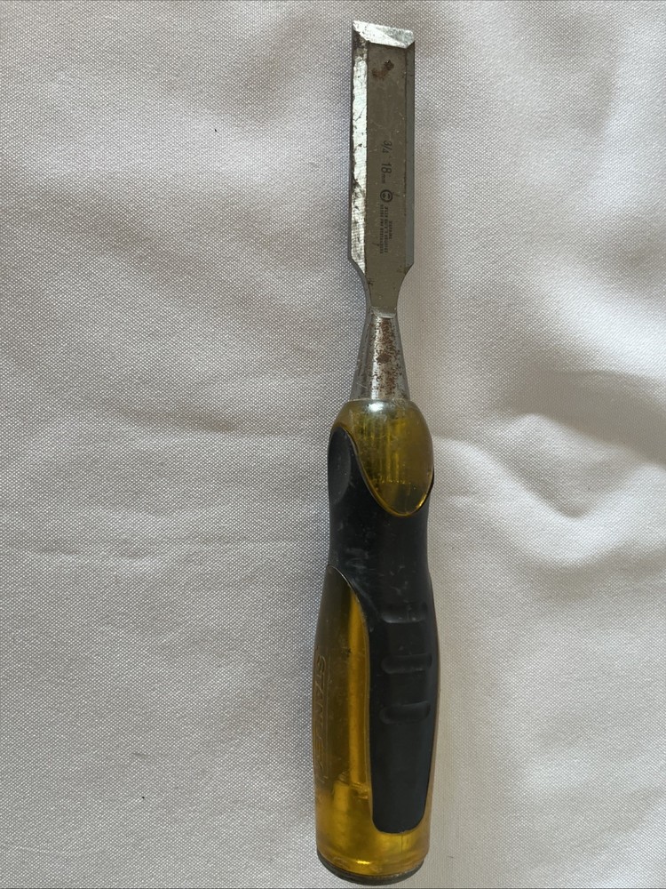 STANLEY HAND WOOD CHISEL 3/4" 18MM EASY GRIP RUBBER HANDLE