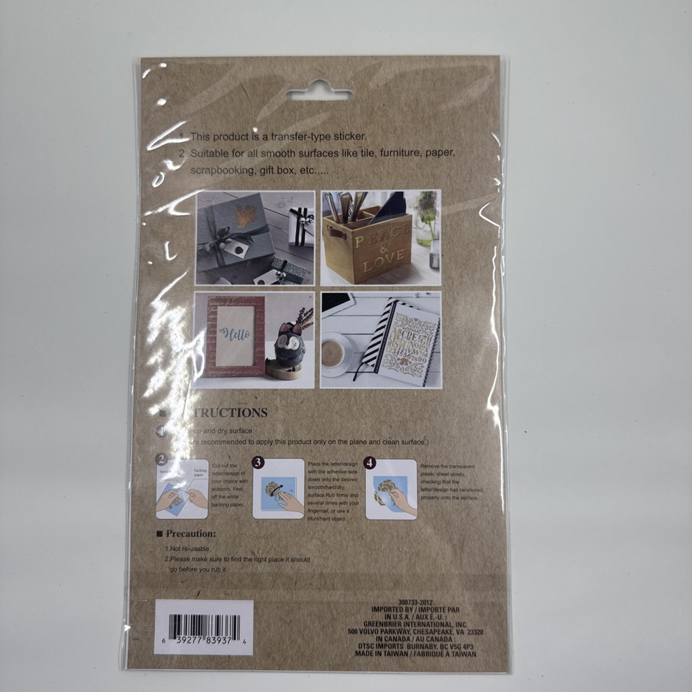 Crafter's Square Rub-On Transfer Sheet, USA