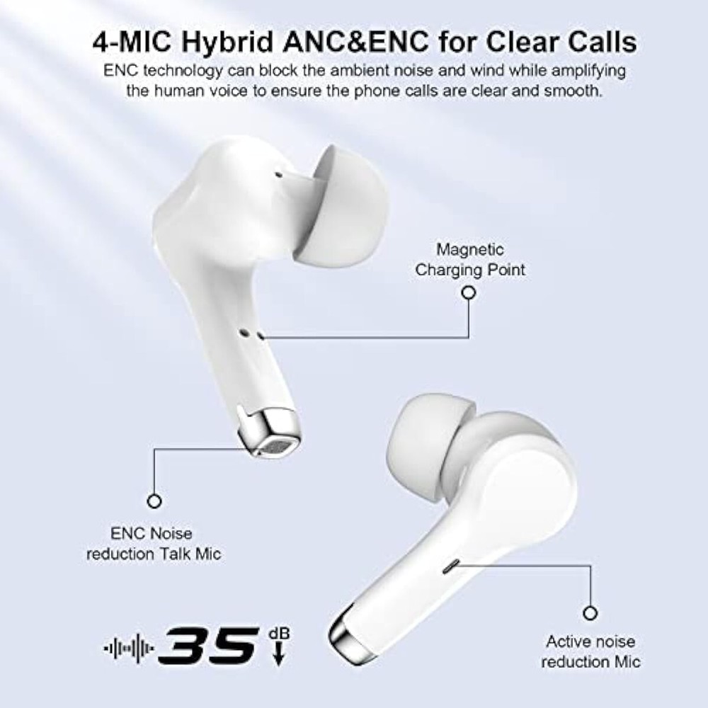TWS Bluetooth Earbuds Waterproof Bluetooth 5.1 Headset Noise Cancelling Wireless