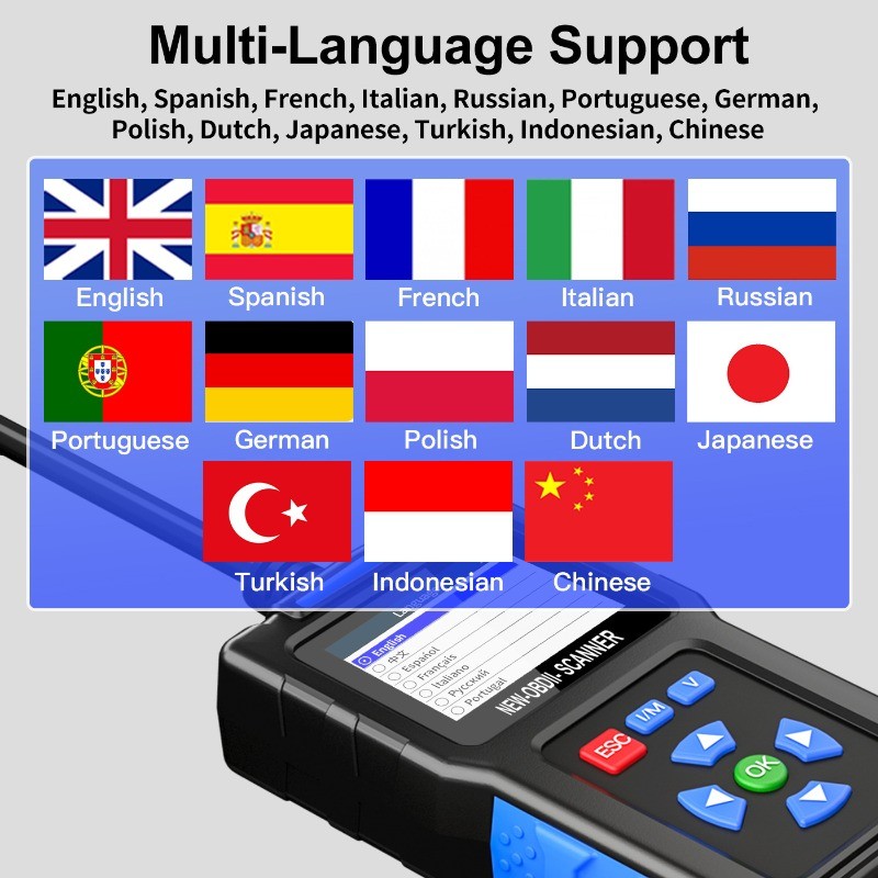 T200 OBD2 Car Diagnostic Scanner Engine Code Reader Battery Tester Smart