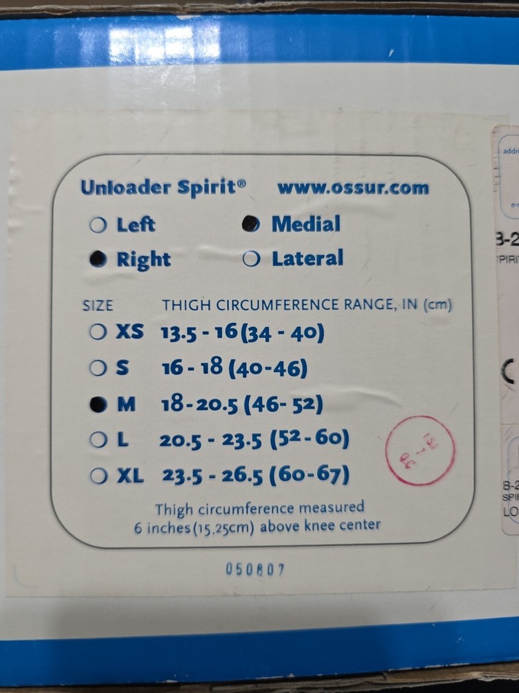 Ossur GII Unloader Spirit Right Medial Size Medium