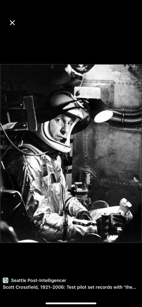 Scott Crossfield Test Pilot First to Break Mach II, Signed Wright Brothers