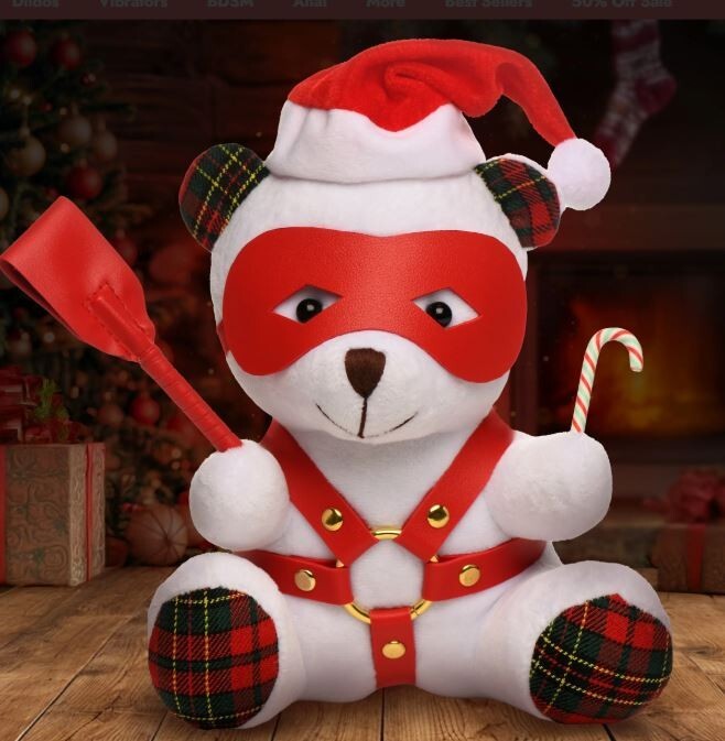 TEDDY BEAR CANDY CANE GAG GIFT NOVELTY HUGGABLE SOFT