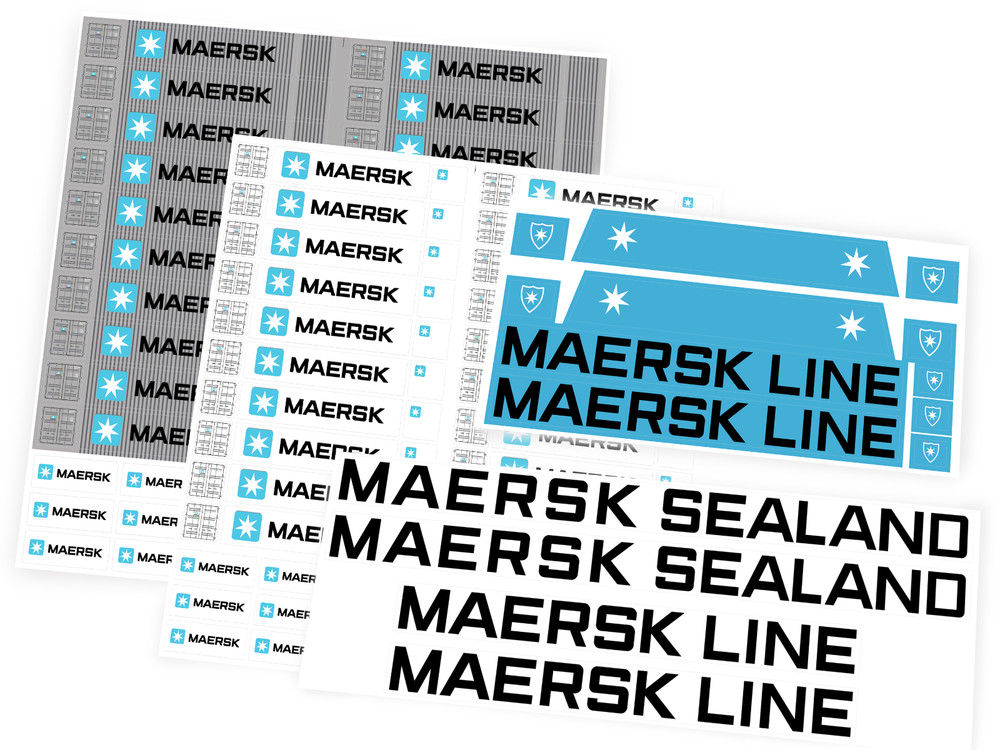 Custom stickers for Set 10152 Maersk Line Container Ship