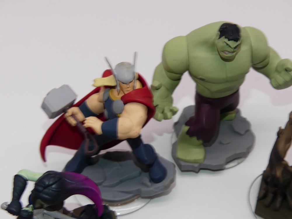 Lot Disney Infinity Game Figure Marvel Groot Rocket Gamora Hulk Iron Galaxy