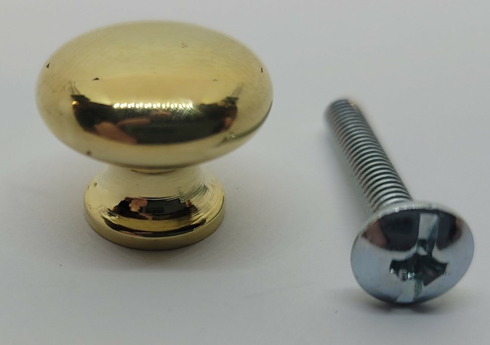 3/4" MUSHROOM Shaped Solid Brass black BOOKCASE Knob pull desk small cabinet dra