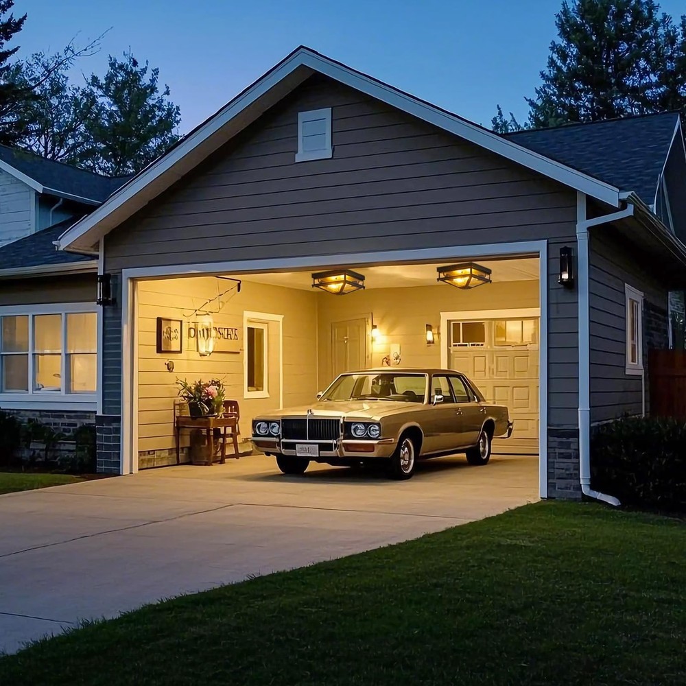 Motion Sensor Outdoor Flush Mount Ceiling Light, Modern Farmhouse Ceiling Lig...