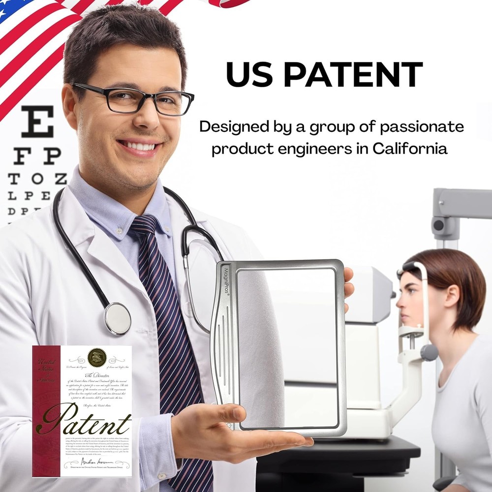 Versatile LED Page Magnifier for Low Vision: 3X Magnification & Adjustable Light