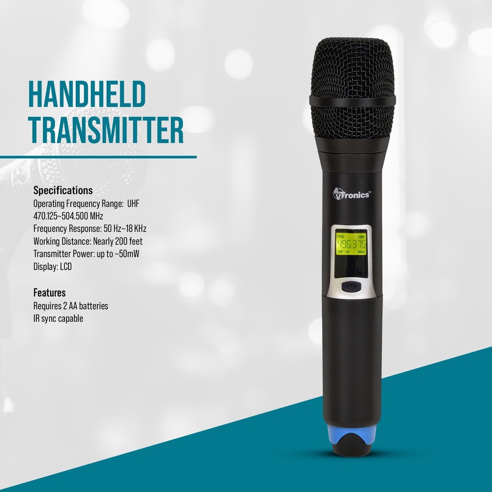 AVTronics Professional 200 Channel UHF Wireless Microphone System