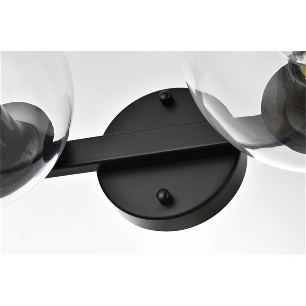 Living District Rogelio 4-Light Iron & Glass Bath Sconce in Black/Clear