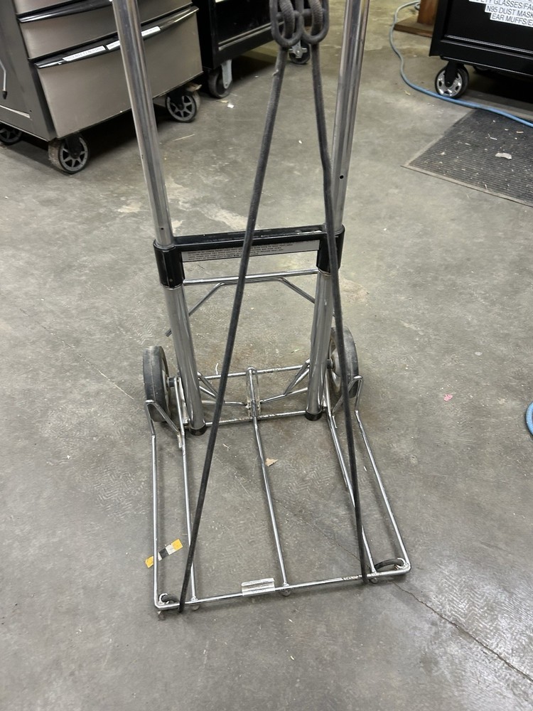 Clipper Folding Hand Truck/Tool Dolly. With Built In Bungee Straps, Solid Wheels