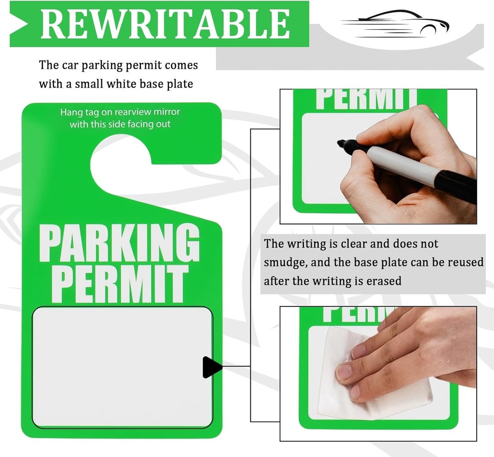 Reusable Parking Permit Hang Tag Placards
