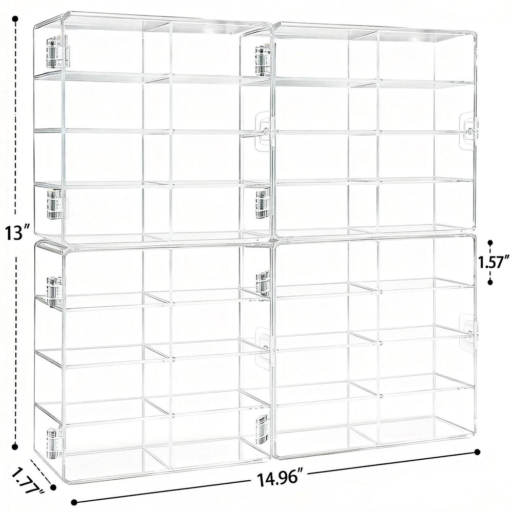 8 Slots Mini Brands Display Case 4 Pack Wall-Mounted Acrylic Mini Brands Stor...