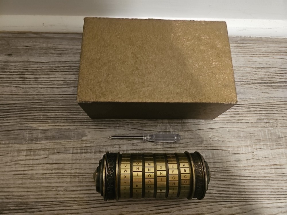 Da Vinci Code Mini Cryptex Lock Puzzle Boxes With Hidden Compartments w/ 2 Rings