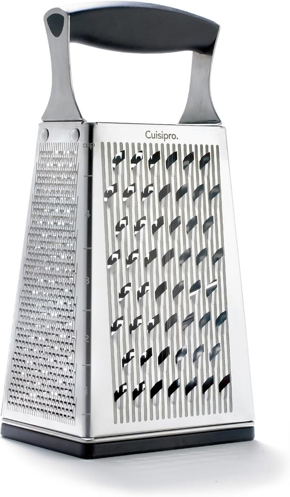 Premium 4-Sided Box Grater with Surface Glide Technology - Effortless Grating