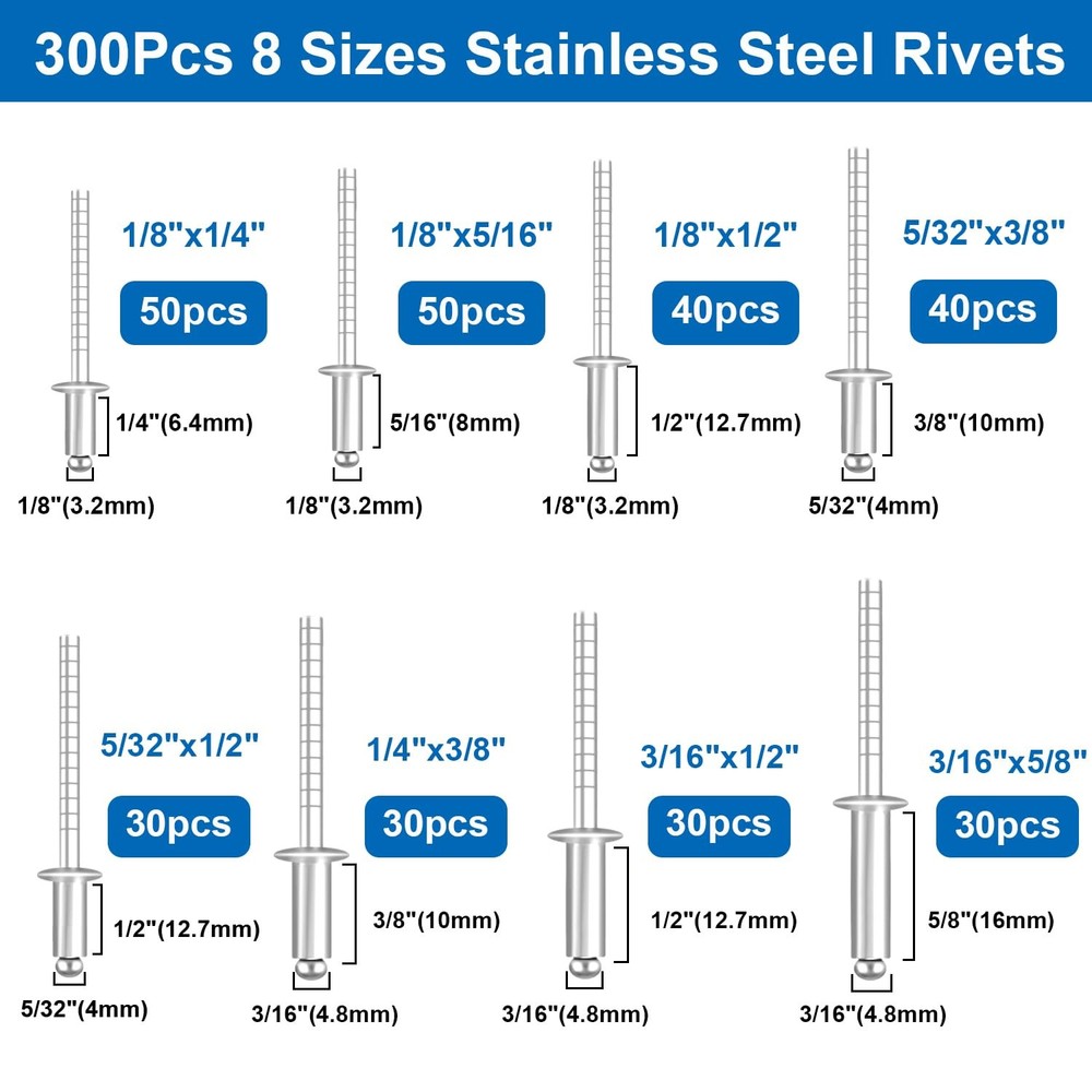 Stainless Steel Pop Rivets Assortment