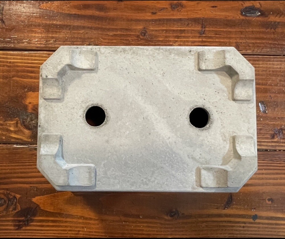 Large Rectangular Concrete Bonsai Pot 13.75” X 10” X 5.5”