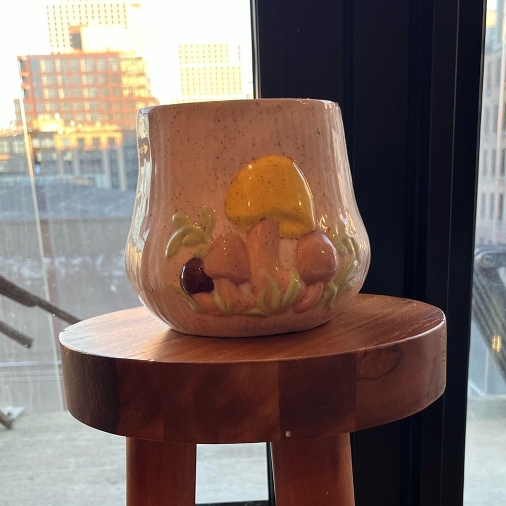 Vintage Ceramic Mushroom Planter / Pot
