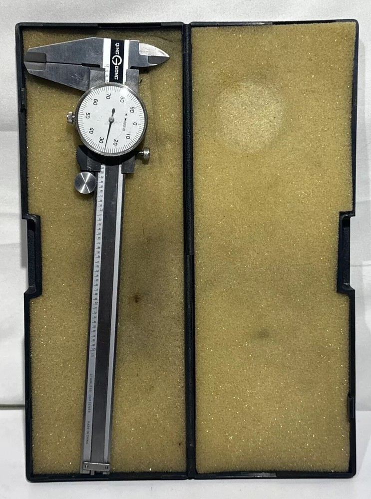 Vintage Qing Gong Dial Caliper With Case Tested Working