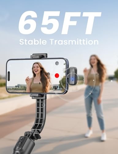 Wireless Mini Lavalier Microphone for iPhone & Black -Lightning & Type-C port