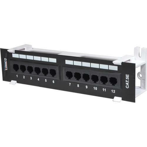 CAT5E Cable UTP 12 Port Network Mini Patch Panel with Surface Wall Mount Bracket
