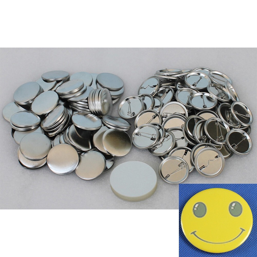 1-1/4" 32mm Button Badge Set Pin Back Parts for Button Maker Machine 100 Sets