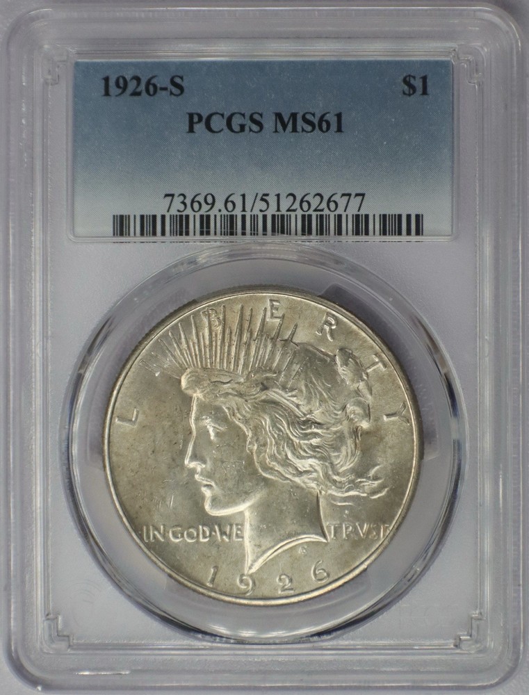 1926-S Peace Silver Dollar - PCGS MS 61
