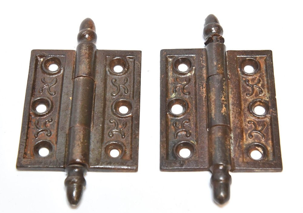 2 MATCHING EASTLAKE STYLE ACRON TIP HINGES
