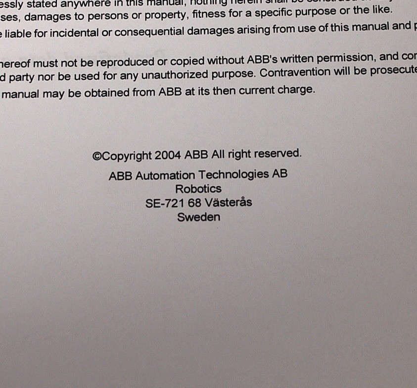 ABB 3HAC 7783-1 Rapid Reference Manual Overview - USED