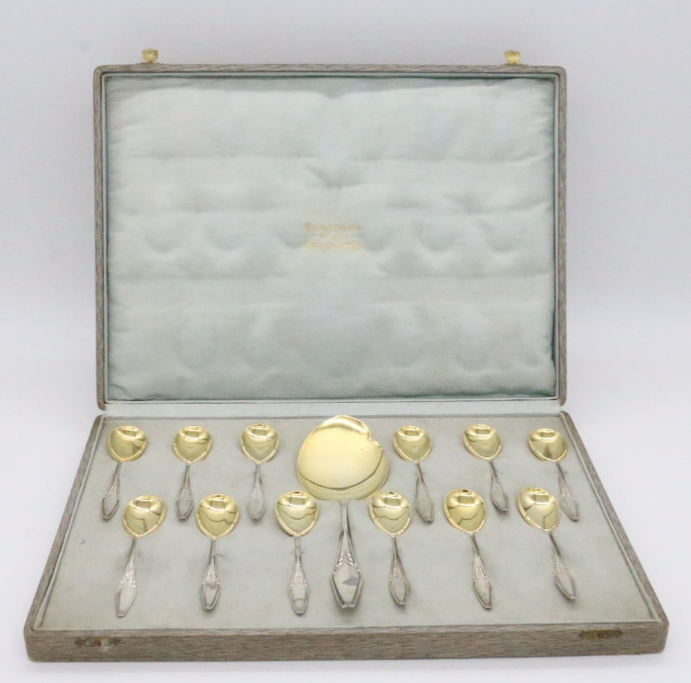 Herm. Jurgens 800 Silver Ice Cream Set