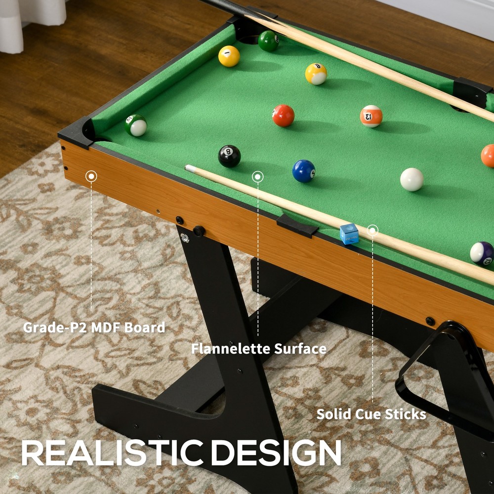 40'' Mini Pool Table Set Tabletop Billiards Game, Easy Folding with Cues