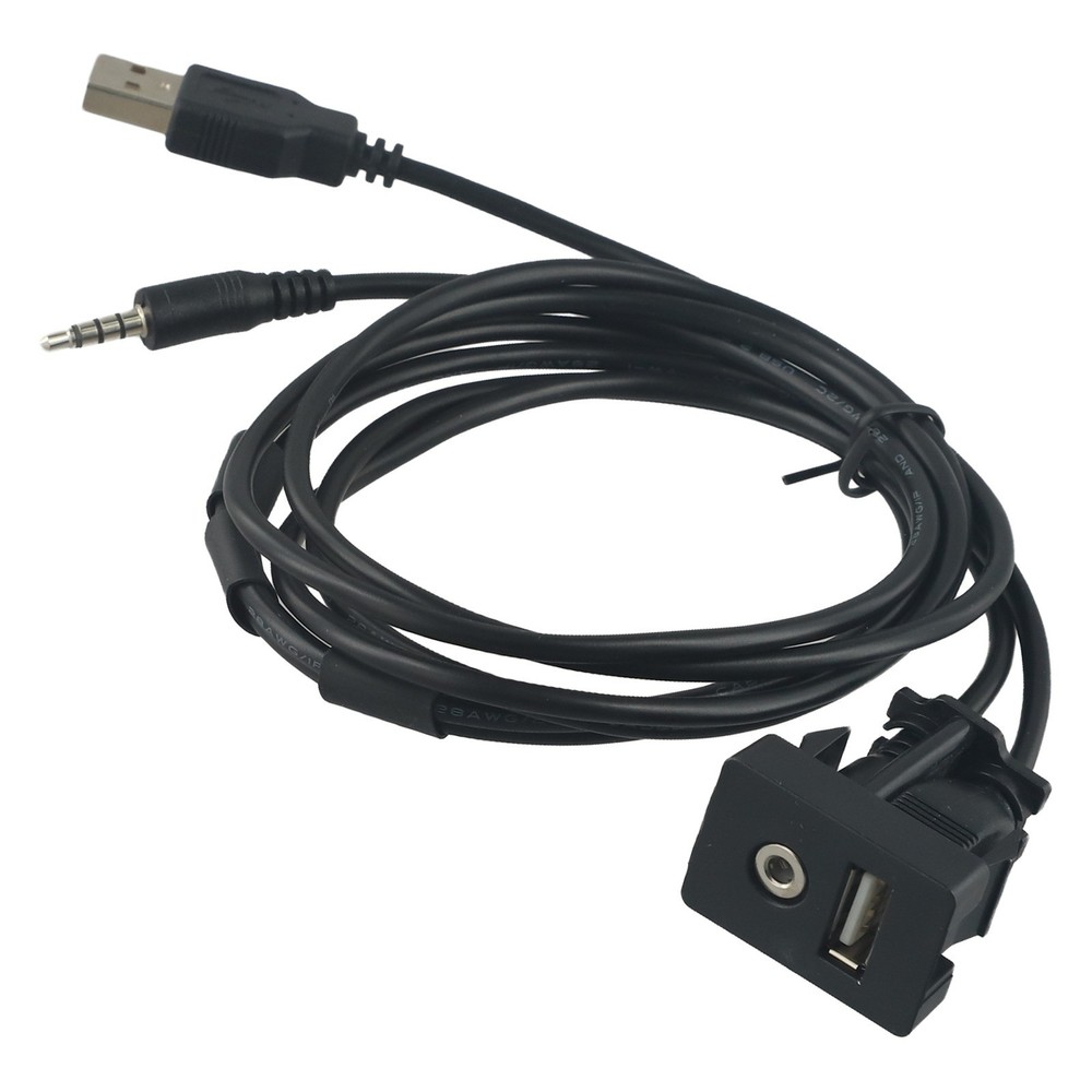 Car Boat Dash USB AUX Male Flush Mount Adapter with Quick Installation