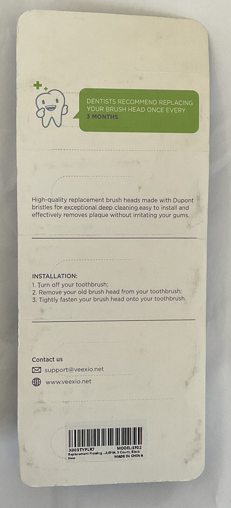 Veexio - Replacement Toothbrush Heads - Model SF02 - Multicolor