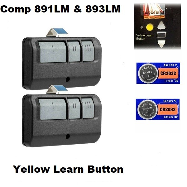 2 For 893LM LiftMaster Remote Transmitter Garage Door Security+ 2.0 Learn