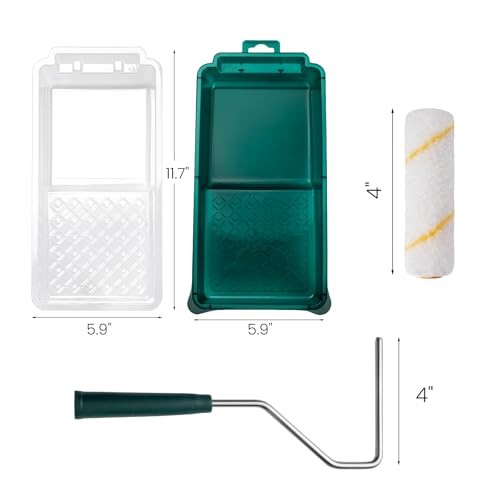 Paint Roller Kit, 17 Pack, 4 Inch Paint Roller, Small Paint Roller, Mini
