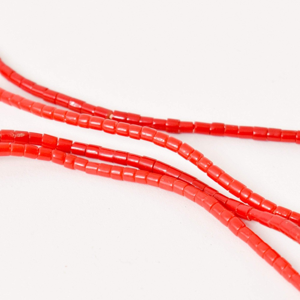 Flat Ended Red Trade Beads
