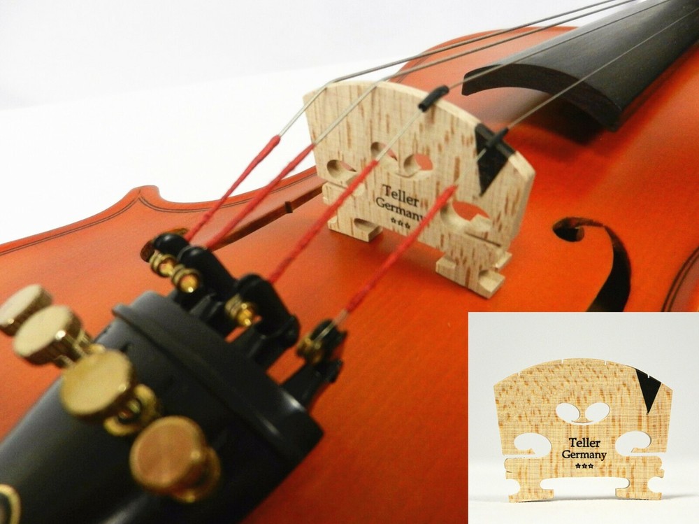 Teller *** Violin Bridge 4/4 Size Ebony Insert Fitted, Same Day Shipping!!!