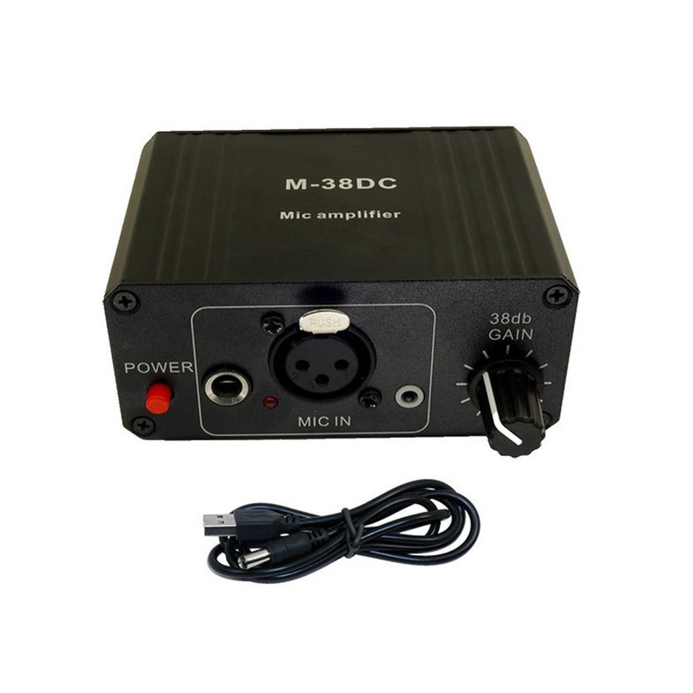 Protable Microphone Preamp High Gain 48V Phantom  XLR Output Mic4734