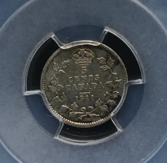 🇨🇦🇨🇦 CANADA 1911 5 CENTS AU COIN 🇨🇦🇨🇦