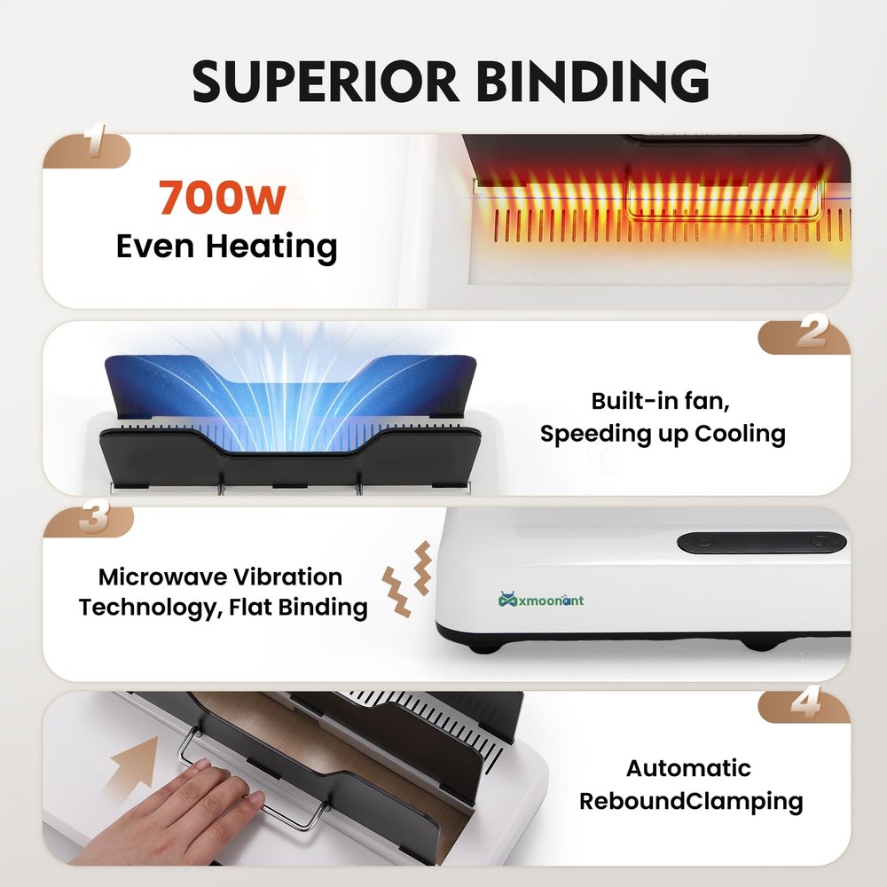 Thermal Binding Machine 500 Sheets, Instant Use|Digital Touch Panel|Air Cooli...
